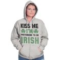 thumbnail image 1 of Funny Kiss Me I'm Irish St Patricks Zip Up Hoodie Men's Women's Brisco Brands S, 1 of 6