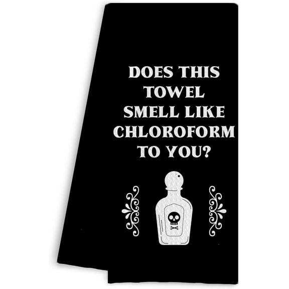 Funny Kitchen Dish Towels -Funny Black Bathroom Hand Towel Decor, Gothic Bathroom Towel, Witchy Tea Towel 16 X 24 in