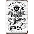 thumbnail image 1 of Funny Kitchen Quote My Cooking Is Awome Metal Tin Sign Wall Decor Retro Signs With Sayings For Home Kitchen Decor Gifts 8X12 Inch, 1 of 5