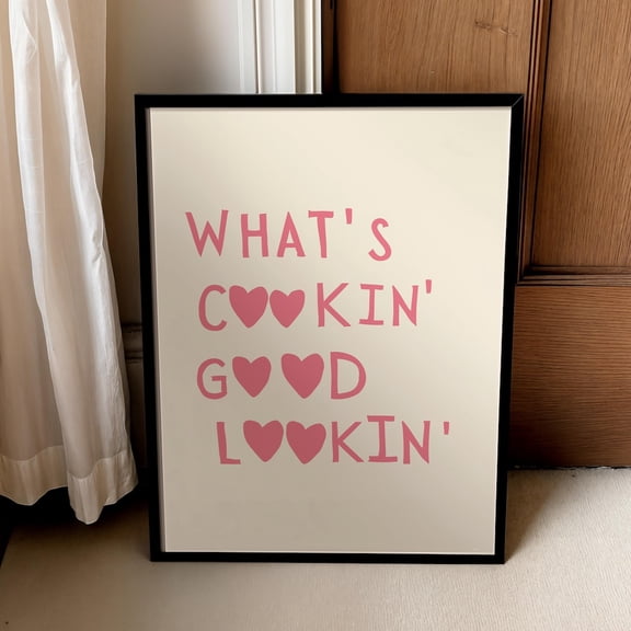 Funny Kitchen Quote Print, Romantic Chef Poster, Unframed Canvas 8x10in