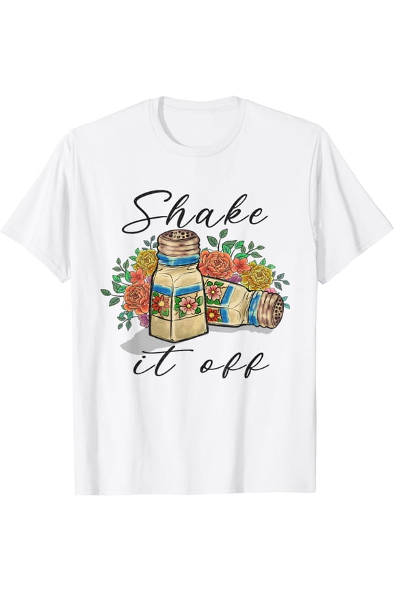 Funny Kitchen Shirt Women Bake It Shake Off Cooking Graphic T-Shirt