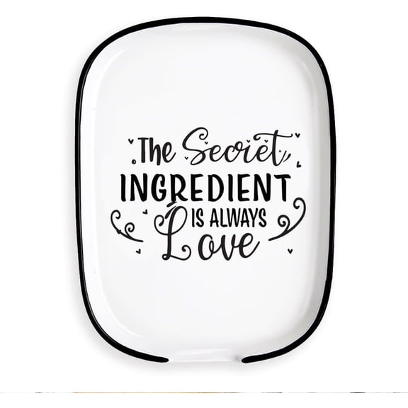 Funny Kitchen Spoon Rest for Stove Top-Large Ceramic Farmhouse Holder Counter-The Secret Ingrediant is Love Sign Cooking Utensils