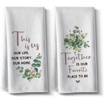 Funny Kitchen Towels,Together Spring Summer Seasonal Dishcloth,18x26Inch,Tea Towel for Home Decor,Absorbent Clean Bathroom Hand Towels,Gifts for Hostess Housewarming Wedding,Set of 2(Green)