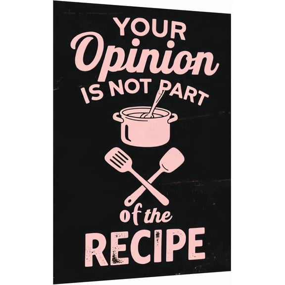 Funny Kitchen Wall Decor - Vintage Metal Tin Sign for Home Cooking Space, Humorous Plaque for Chef's Kitchen or Cafe, 8x12 Inch
