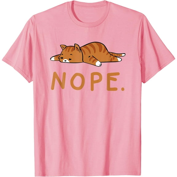 Funny Kitten Nope Lazy Orange Cat Lovers Gift Unisex T-Shirt for Men Women Kids Toddler