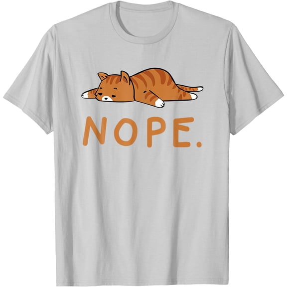 Funny Kitten Nope Lazy Orange Cat Lovers Gift Unisex T-Shirt for Men Women Kids Toddler
