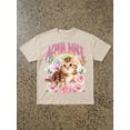 thumbnail image 1 of Funny Kitten T-Shirt Alpha Cat Meme Shirt Cute Rainbow Floral Kitty Graphic Tee Aesthetic Pet Lover Gift Unisex, 1 of 3