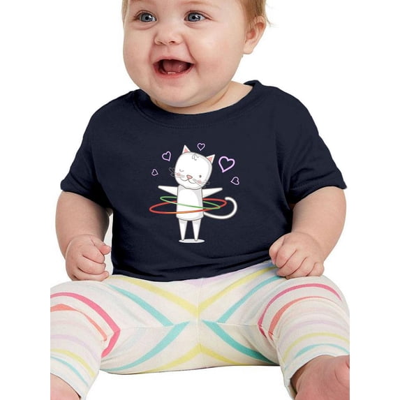 Funny Kitten W Hula Hoops T-Shirt Infant -Image by Shutterstock, 12 Months