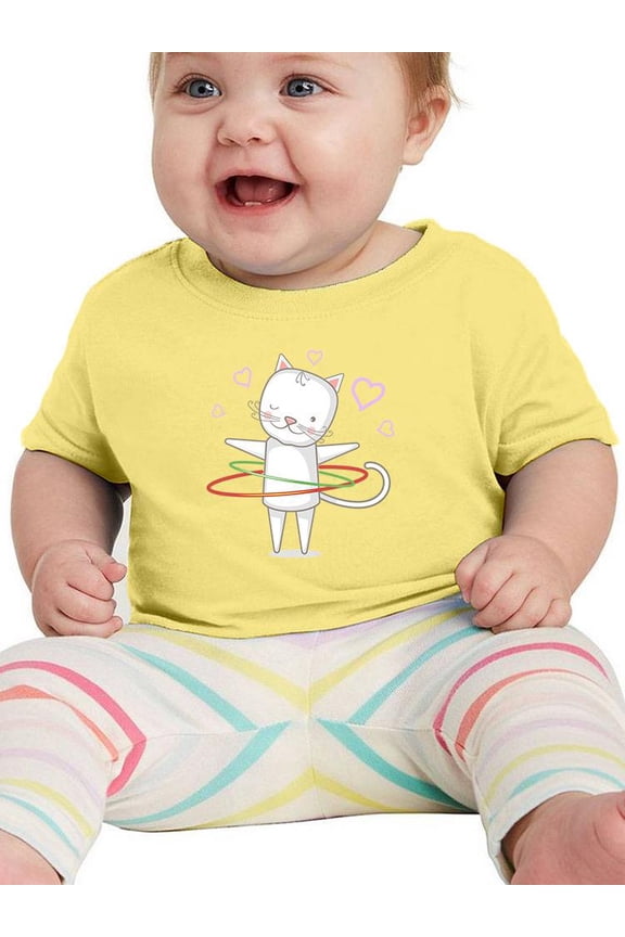Funny Kitten W Hula Hoops T-Shirt Infant -Image by Shutterstock, 12 Months