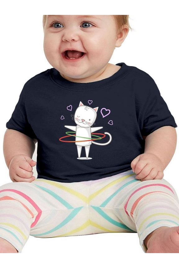 Funny Kitten W Hula Hoops T-Shirt Infant -Image by Shutterstock,  6 Months
