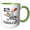 thumbnail image 1 of Funny Knight Sir Blocks A Lot 11oz Two-Tone Green Mug mug-203433-7, 1 of 3