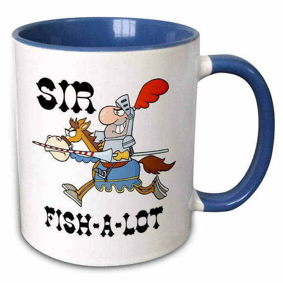 Funny Knight Sir Fish A Lot 11oz Two-Tone Blue Mug mug-203487-6