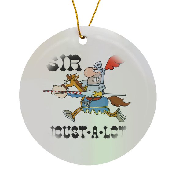3drose, Funny Knight Sir Joust a Lot, Circle Porcelain Ornament