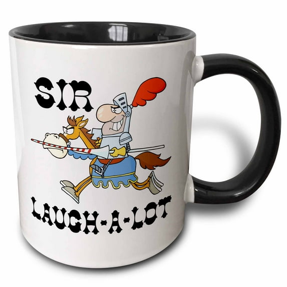 Funny Knight Sir Laugh A Lot 15oz Two-Tone Black Mug mug-203519-9