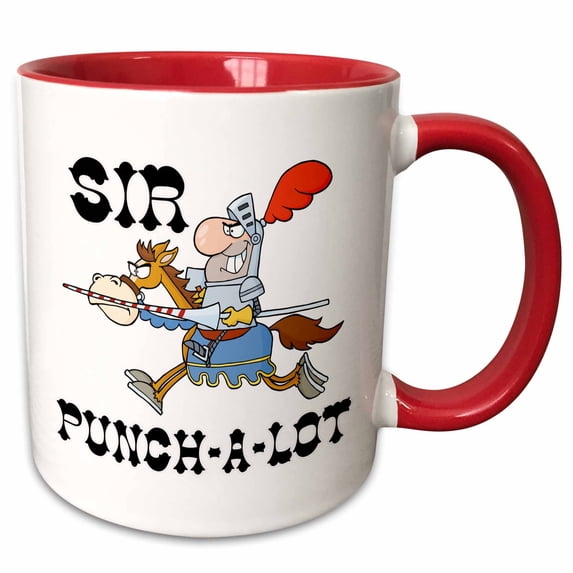 Funny Knight Sir Punch A Lot 15oz Two-Tone Red Mug mug-203561-10