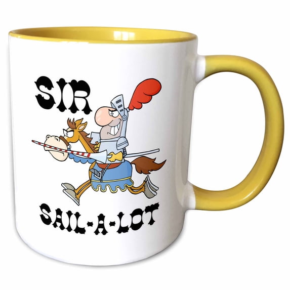 Funny Knight Sir Sail A Lot 15oz Two-Tone Yellow Mug mug-203571-13
