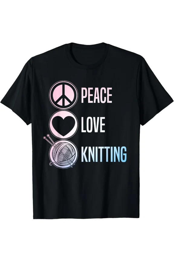 Funny Knitting Art Knit Yarn Lover Knitter Gift Unisex T-Shirt up to size 5XL
