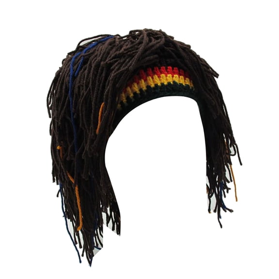 Funny Knittings Hat Caps Beard Hat Warm Winter Hat Rastas Wigs Beanied Hat with Dreadlocks for Women