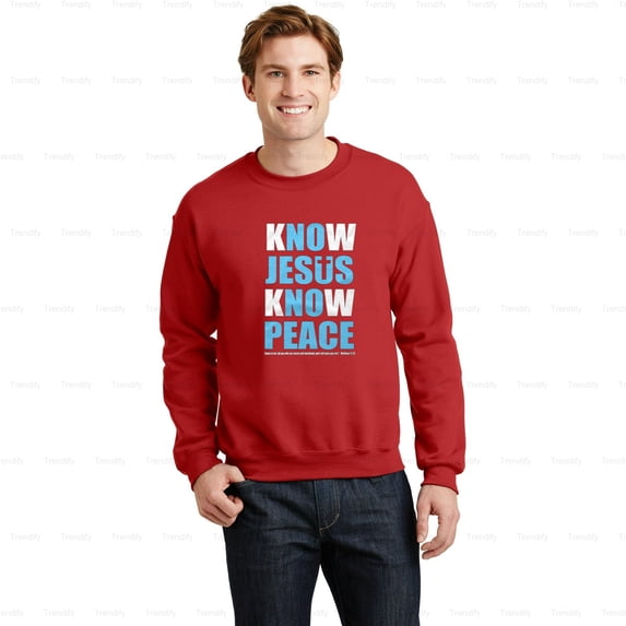 Funny Know Jesus Know Peace Christian Retro Graphic Unisex Sweatshirt - Premium Fabric M391778, Up to Size 5XL