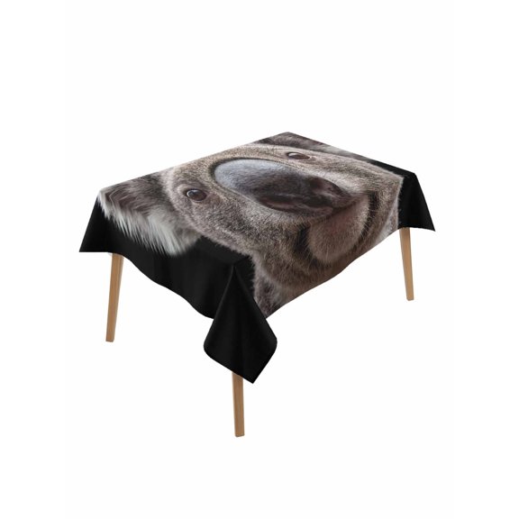 Funny Koala Table Cloth, Waterproof Tablecloth for Rectangle Tables, Welcome To OUR Place Modern Retro Reusable Washable Fabric Table Cover for Restaurant Kitchen Dining Tables 52"x70"