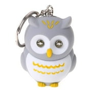 Funny LED Light 3D Cartoon Owl Keyring Sound Hooting Key Chain Key Gift Kid Toys