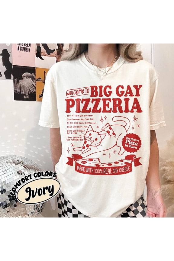 Funny LGBT Cat Shirt, Gay Pizza Pride Month T Shirt, LGBT Mom Cat Tee, Gift for Queer Friends