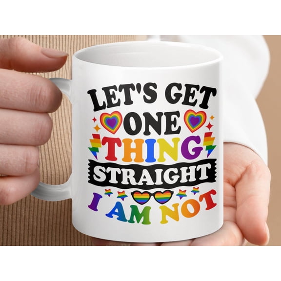 Funny LGBT Mug: Rainbow Heart Humor Quote Coffee Cup
