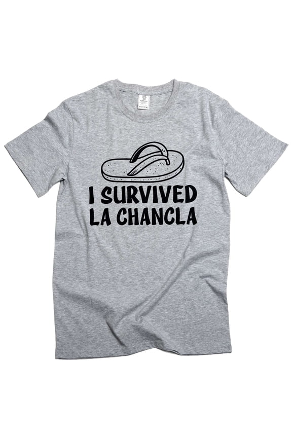 Funny La Chancla t-shirt mom grandma with slipper humorous spanish childhood tee shirt (Small Grey)