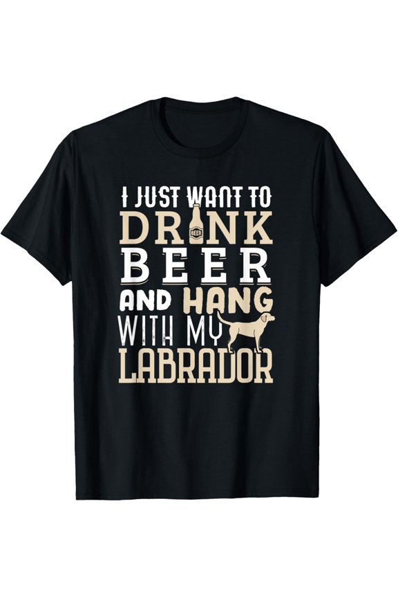Funny Labrador Dad Shirt Father's Day Lab Retriever & Beer T-Shirt