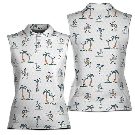 Funny Lady Golfer Gang Golf Player Women Sleeveless Polo XS-4XL