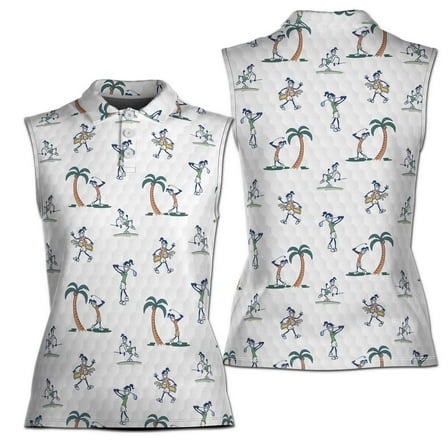 Funny Lady Golfer Gang Golf Player Women Sleeveless Polo XS-4XL