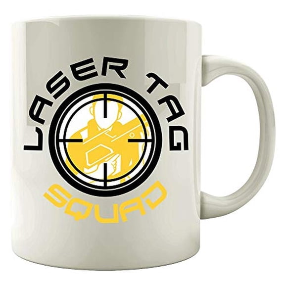 Funny Laser Tag 11 oz Coffee Mug - Squad Strategy Rules Humor White Ceramic Gift