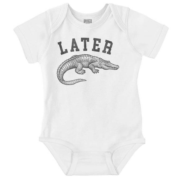 Funny Later Alligator Animal Pun Romper Boys or Girls Infant Baby Brisco Brands 6M