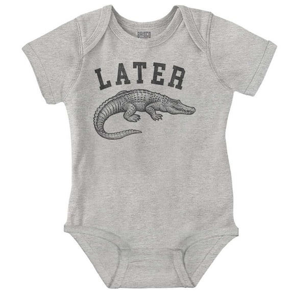 Funny Later Alligator Animal Pun Romper Boys or Girls Infant Baby Brisco Brands 6M
