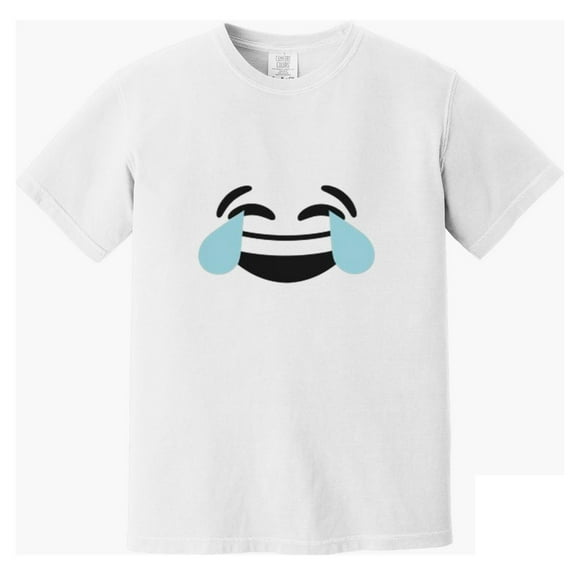 Funny Laughing Emoji Cartoon Face Humor Fun Smiley Comfort Color T-shirt, for men & women, up to size 4XL