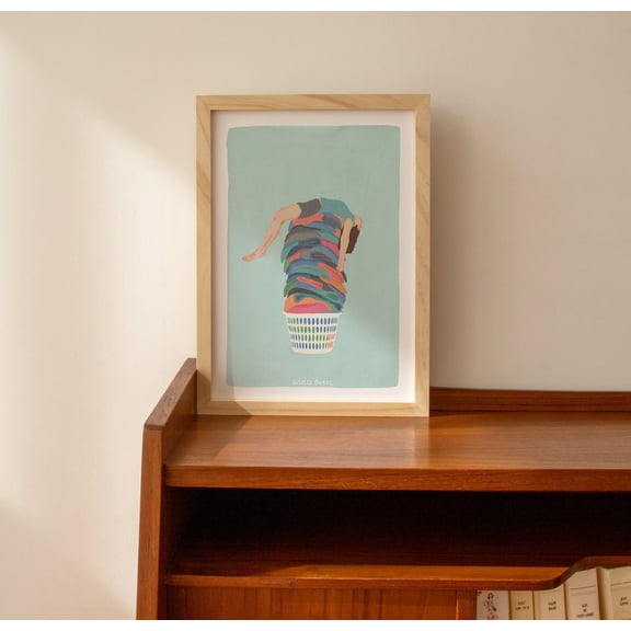 Funny Laundry Room Decor Art Print, Unframed Paper Poster 8x10in