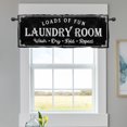 thumbnail image 1 of Funny Laundry Room Kitchen Curtains Valance for Windows, Black Vintage Farmhouse Short Half Topper Rod Pocket, Wash Dry Fold Repeat Loads of Fun Quotes Home Living Room Bedroom Decor 54, 1 of 6