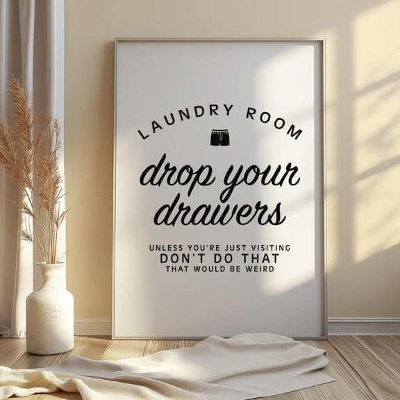 Funny Laundry Room Print Laundry Wall Art Utility Decor Kitchen Posters Typography Sign