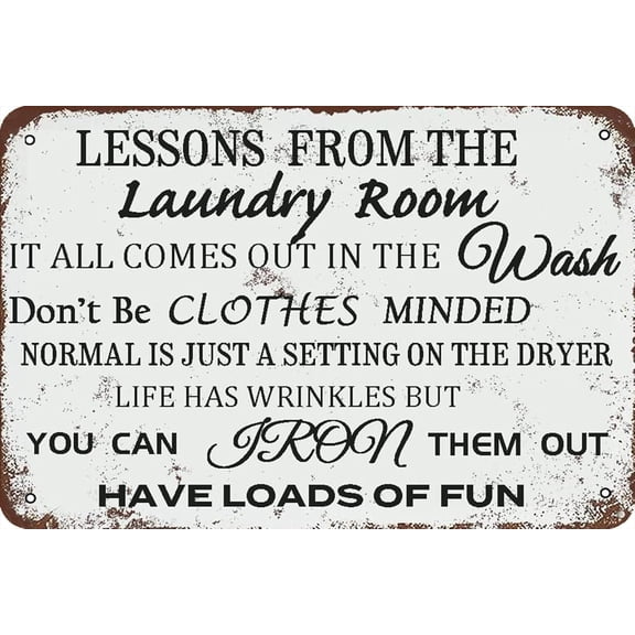 Funny Laundry Room Rules Metal Signs Farmhouse Laundry Signs for Home Decor Gifts 8 x 12 Inch Gifts for Men Women
