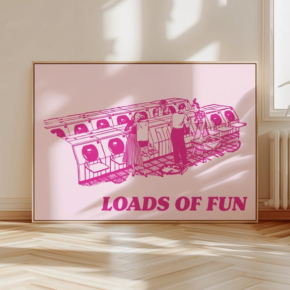 Funny Laundry Sign, Pink Retro Laundromat Art UNFRAMED PAPER POSTER, Home Decor, Vintage Gift, Living Room Dercor