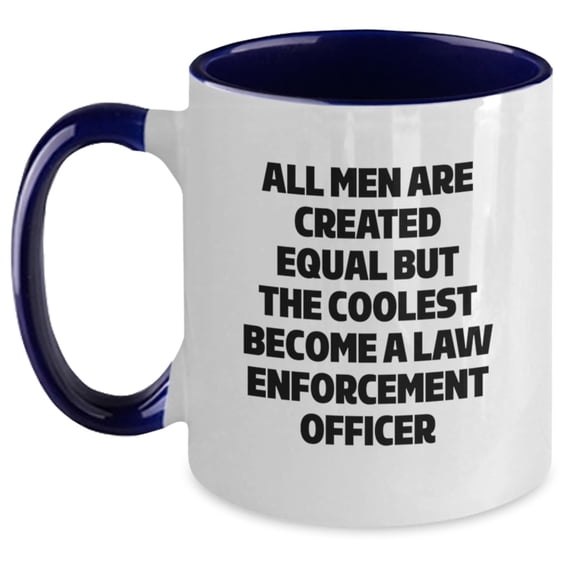 Funny Law Enforcement Officer Gifts from Men - Christmas Unique Gifts for Law Enforcement Officer, Two Tone Coffee Mug