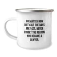 thumbnail image 1 of Funny Lawyer Gifts for Men - No Matter How Difficult, Never Forget Reason - Camping Mug, Unique Christmas Unique Gifts from Friends to Lawyer, 1 of 4