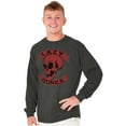 thumbnail image 1 of Funny Lazy Bones Skull Pun Humor Long Sleeve TShirt Men Women Brisco Brands 3X, 1 of 5