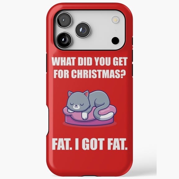 Funny Lazy Cat Xmas Meme Case for iPhone 11 12 13 14 15 16 17 Pro Max