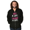 thumbnail image 1 of Funny Lazy Eat Sleep A Lot Saying Unisex Fleece Graphic Zip Up Hoodie Brisco Brands 2X, 1 of 5