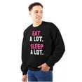 thumbnail image 1 of Funny Lazy Eat Sleep A Lot Saying Unisex Plus Fleece Graphic Sweatshirt Brisco Brands 2X, 1 of 5