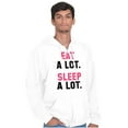 thumbnail image 1 of Funny Lazy Eat Sleep A Lot Saying Unisex Fleece Graphic Zip Up Hoodie Brisco Brands 4X, 1 of 5