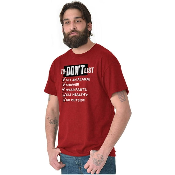 Funny Lazy Life To Don't List Plus Size Crewneck Graphic Tee Shirt Brisco Brands 5X