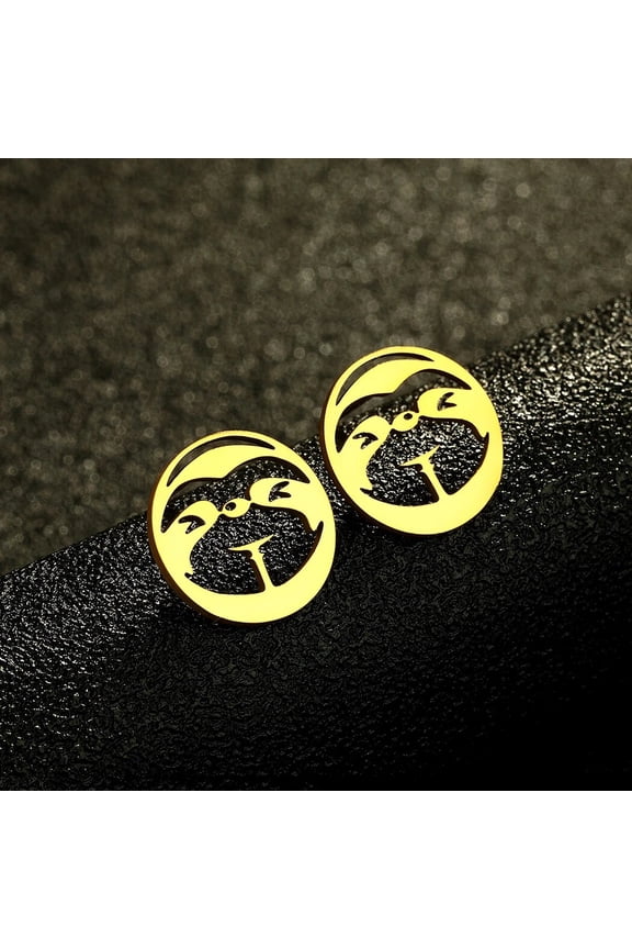 Funny Lazy Sloths Svg Earrings Sleeping Hanging Sloth Svg Stud Earrings Sleeping Sloth Silhouette Earring