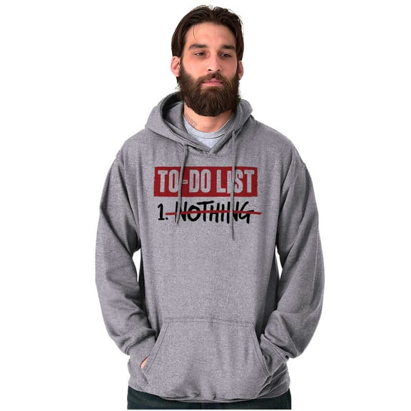 Funny Lazy To Do List Nothing Joke Unisex Plus Fleece Graphic Hoodie Brisco Brands 3X